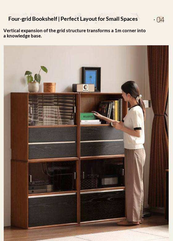 Poplar Solid Wood Ancient Style Bookcase.