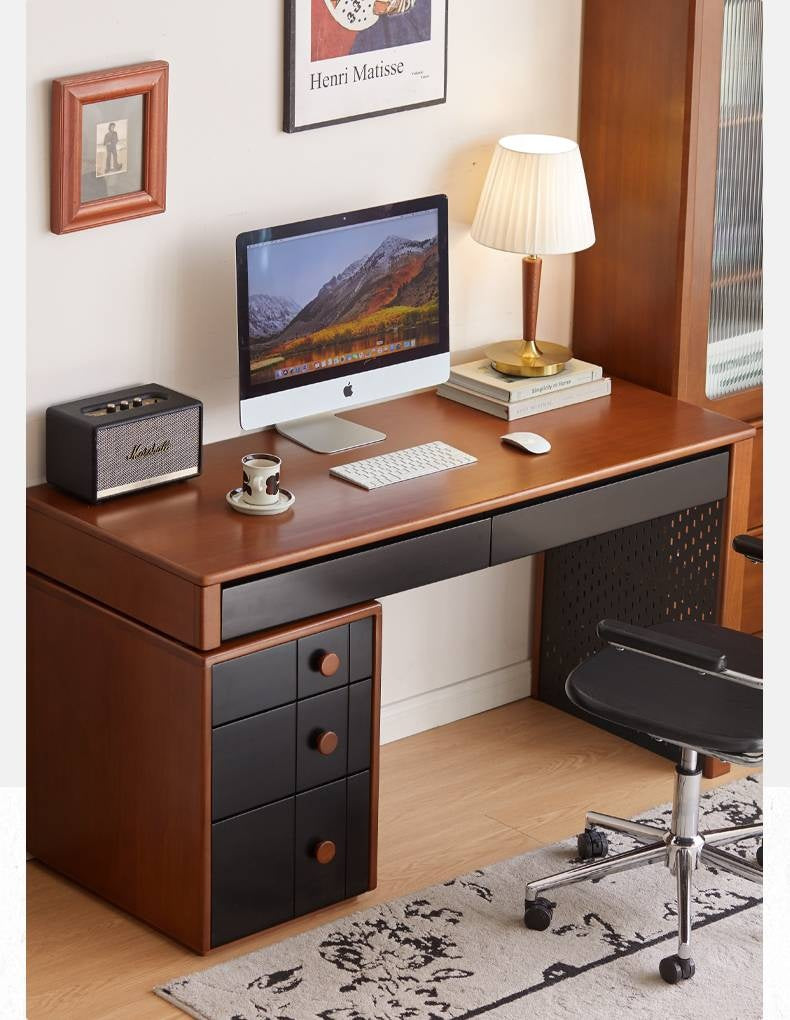 Poplar Solid Wood Desk Extendable Office Desk