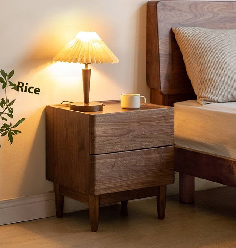 Black Walnut, Ash Solid Wood Nightstand