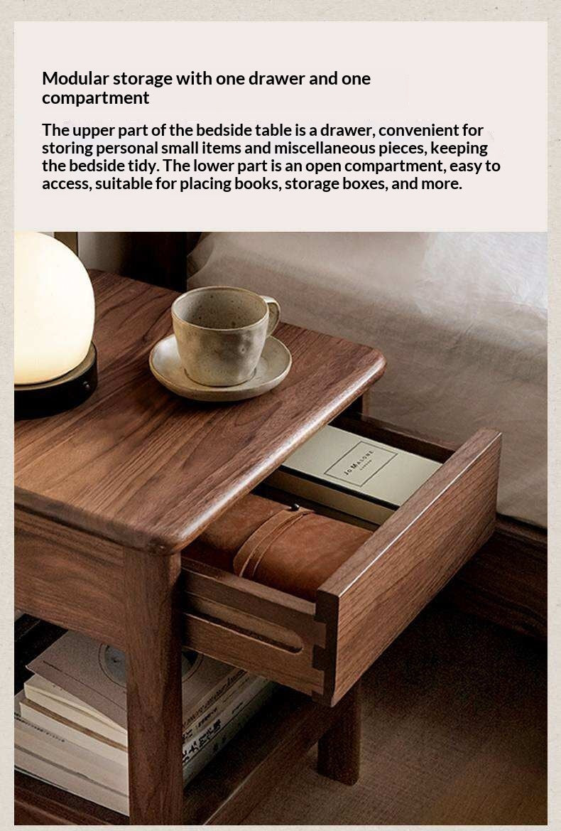 Black Walnut, Ash Bedside Storage Cabinet