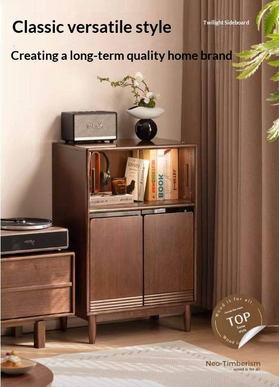 Solid Longan Hardwood Side Cabinet with Storage Space