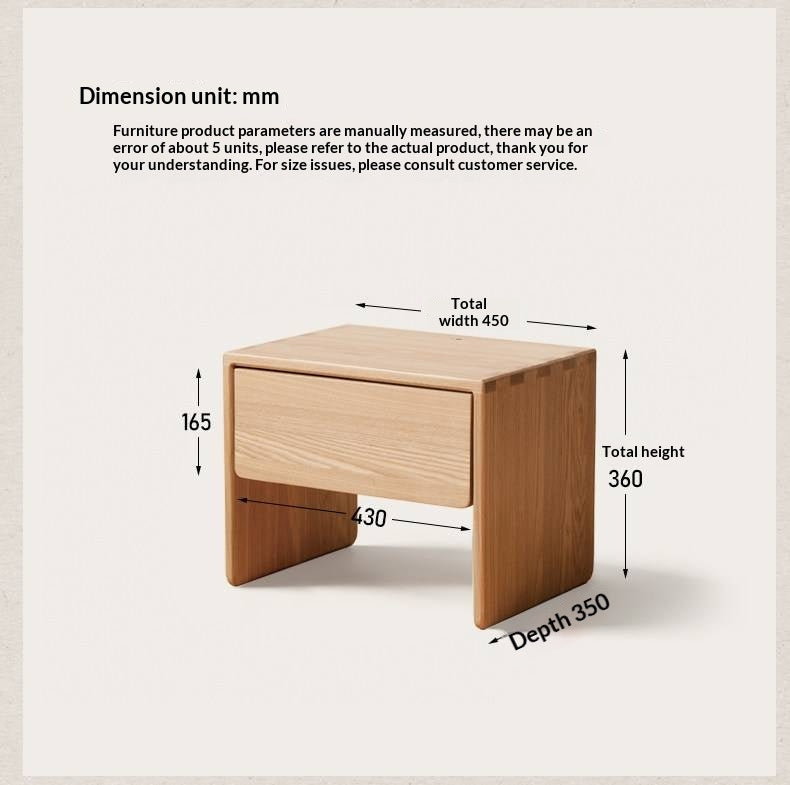 Ash Solid Wood Smart Modern Nightstand