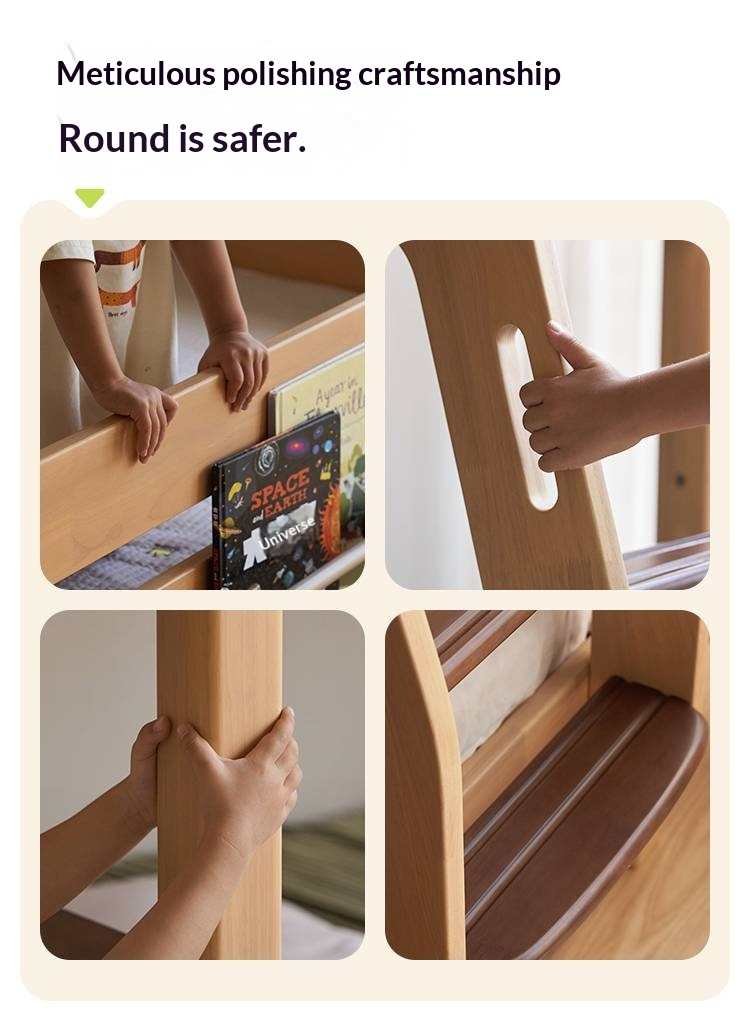 Rubberwood Solid Wood Children's Bunk Bed