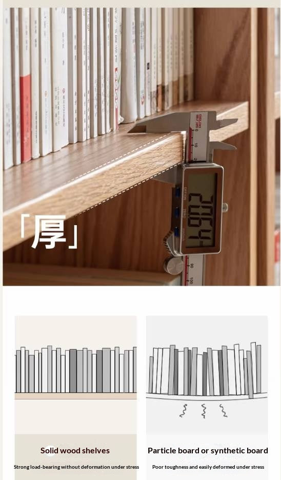 Oak Solid Wood Cream Style Bookcase