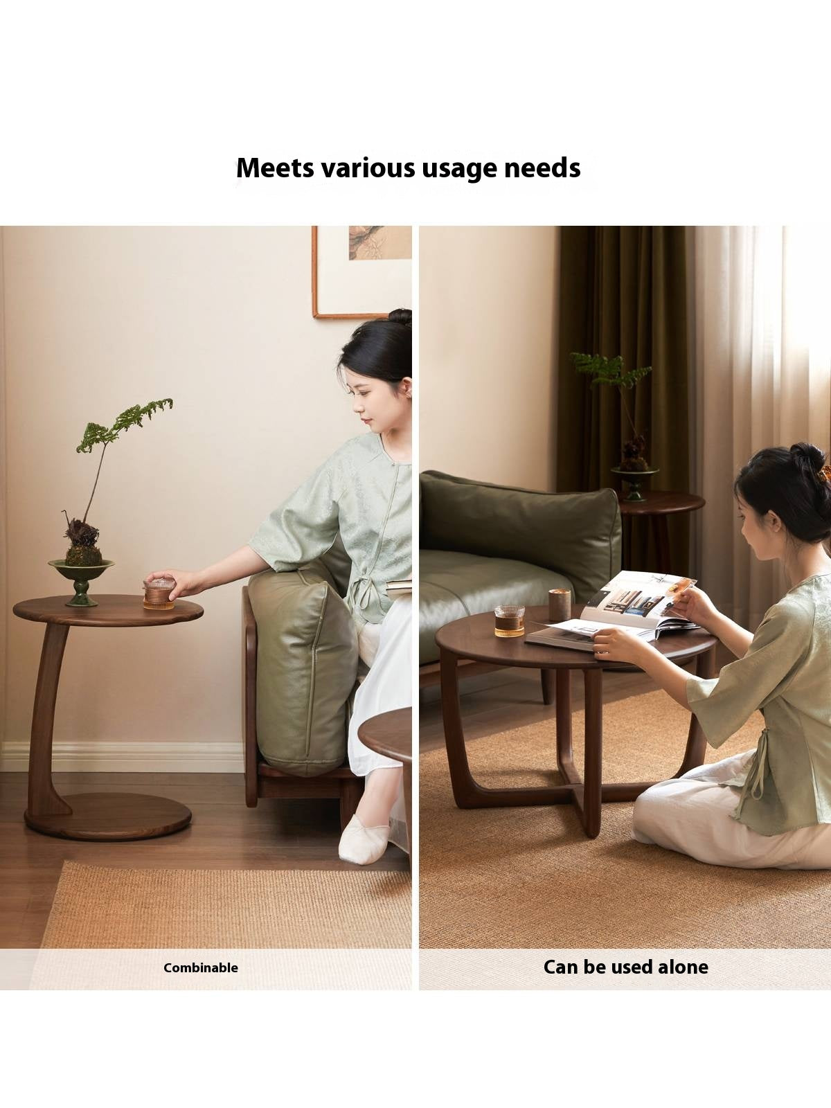 Ash Solid Wood Round Tea Table