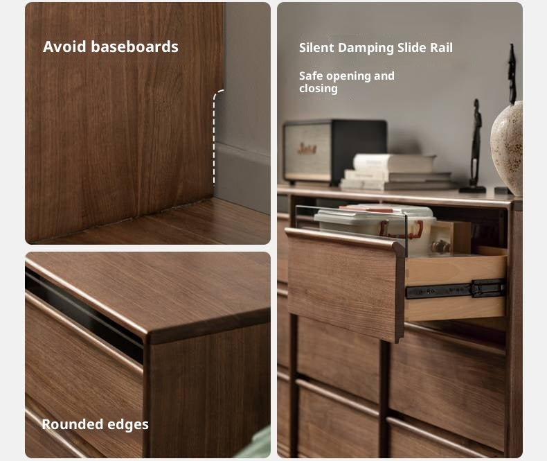 Black Walnut Solid Wood Nine-Drawer Chest