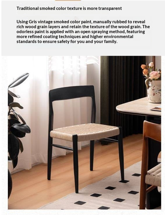 Set 4 pcs Ash, Beech, Cherry Solid Wood Dining Rope Chair