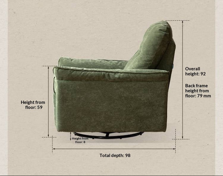 Swivel Rocker Recliner Chair with Tufted Pillow Back