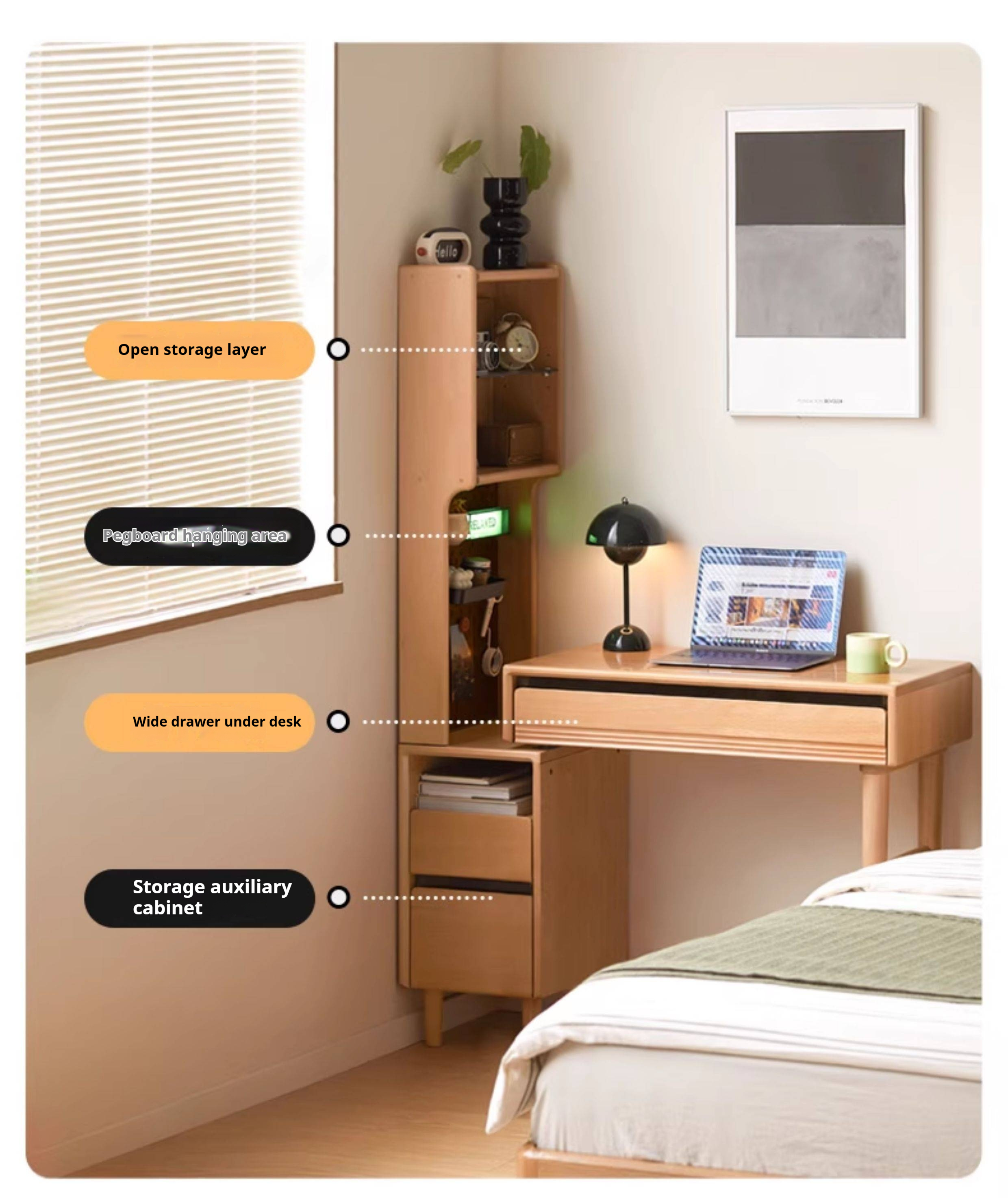 European Beech Solid Wood Retractable Modern Dressing Table