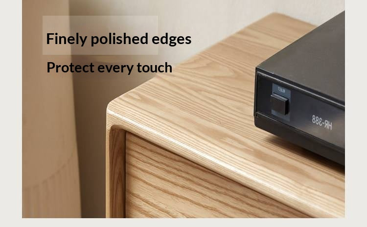 Ash Solid Wood Wabi-Sabi Style TV Cabinet