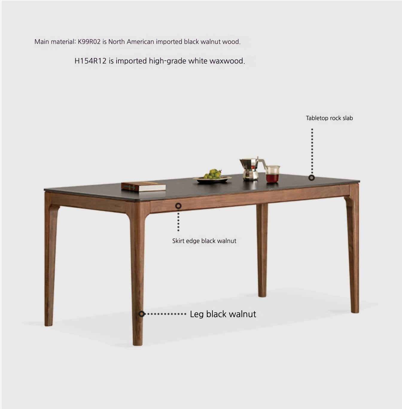 Black Walnut Dining Tables With Slate Top