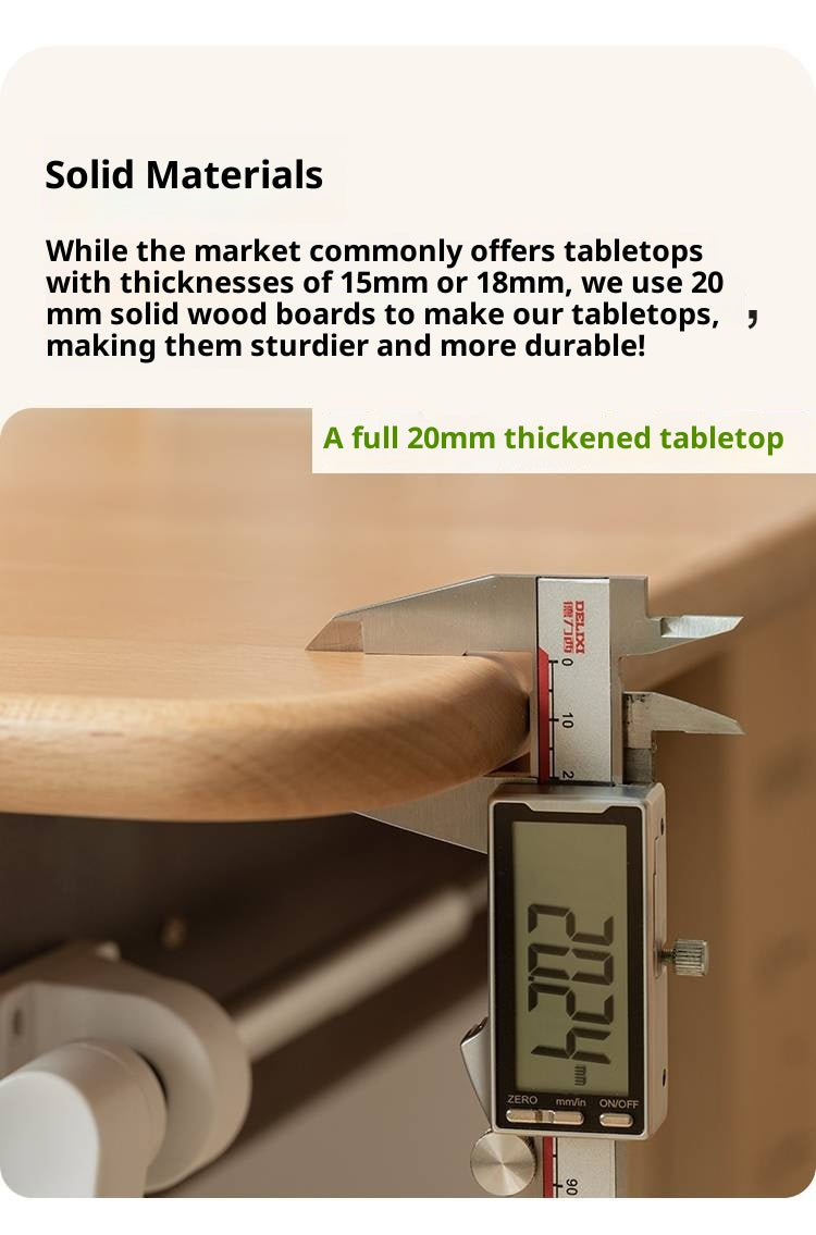 Beech Solid Wood Adjustable Height-Adjustable Study Desk