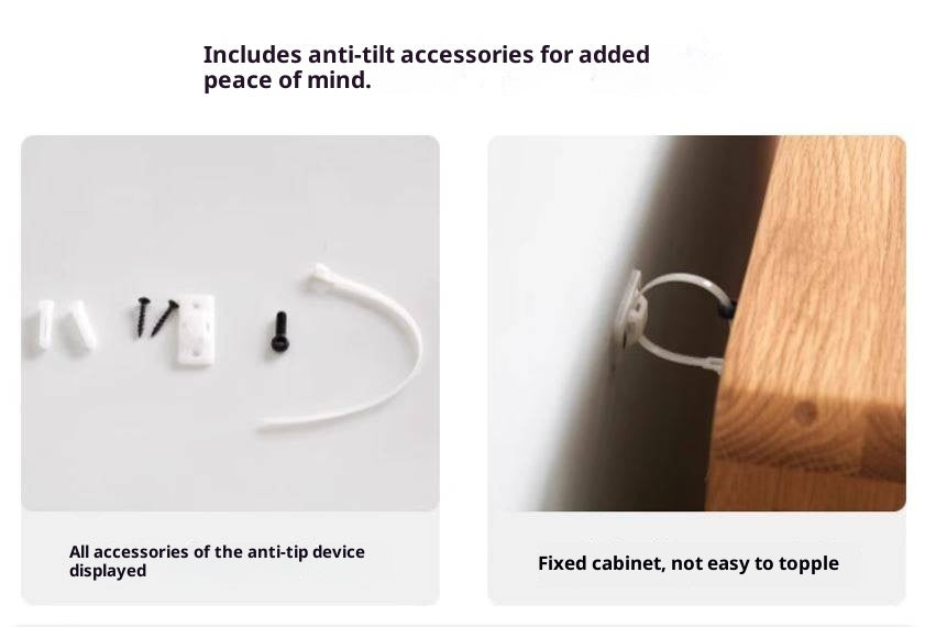 Oak, Beech Solid Wood, Solid Rubberwood Side Cabinet Nordic Style