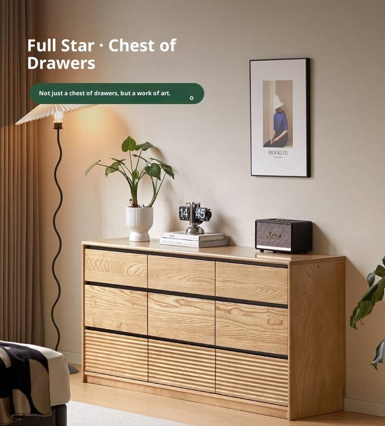 Ash Solid Wood Modern Minimalist Chest Of Drawers