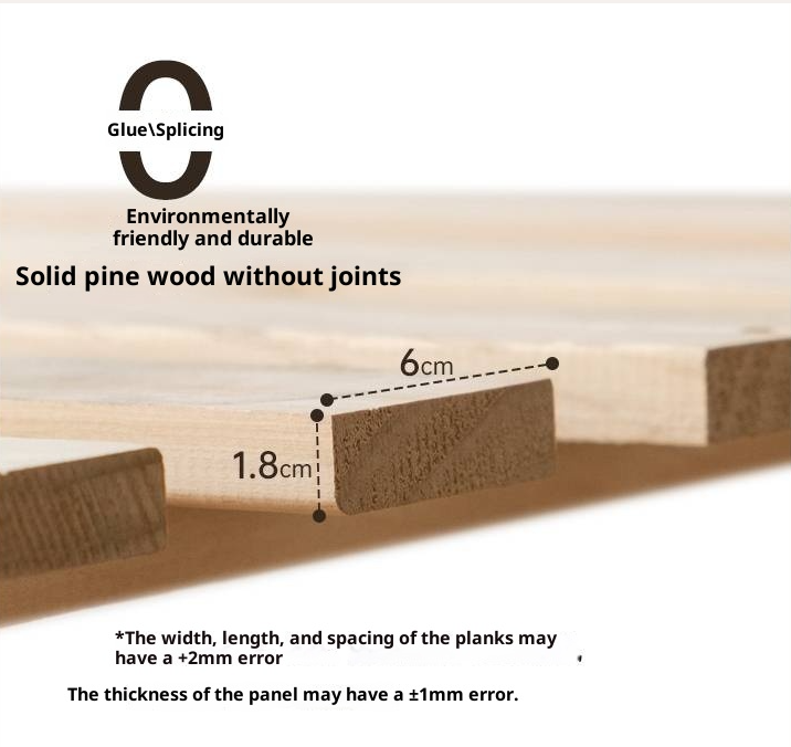 Cherry Solid Wood Floating Platform Box Bed, Headboard-Free Bed