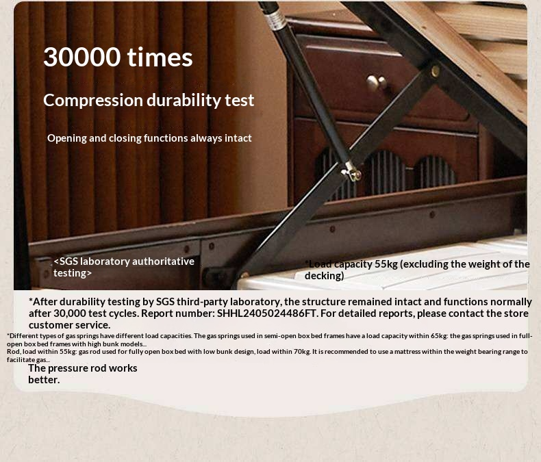 Poplar Solid Wood Bed with French Retro Style and Large Off-the-Floor Box Design