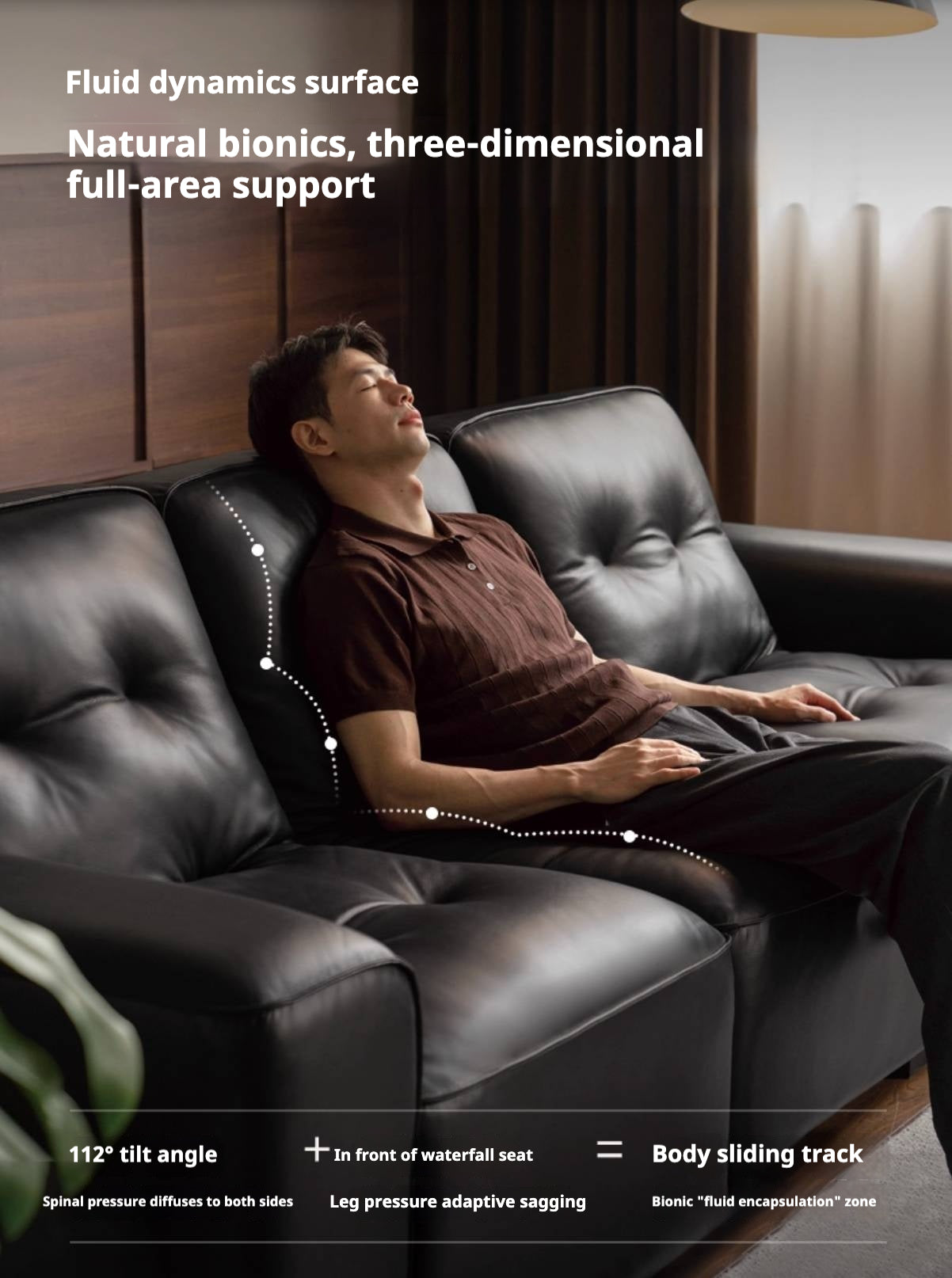 Light Luxury Black Diamond Straight Sofa