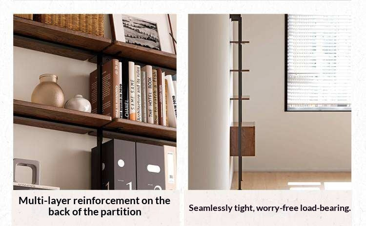 Oak Solid Wood Wall-Mounted Bookshelf Industrial Style