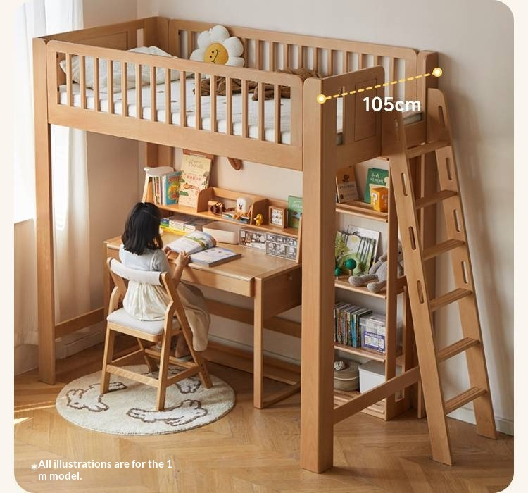 Beech Solid Wood Children's Loft Bed
