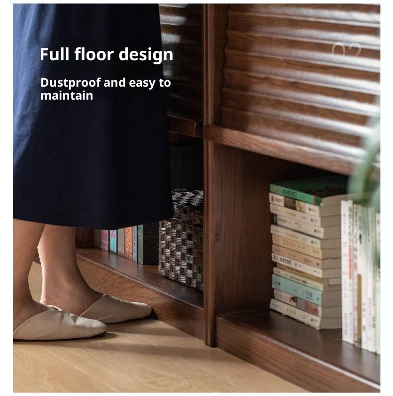 Oak Solid Wood Dustproof Bookcase