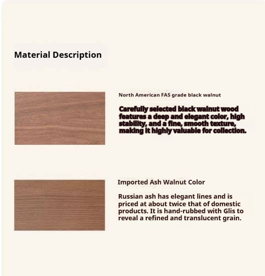 Black Walnut, Ash Solid Wood Dining Sideboard.