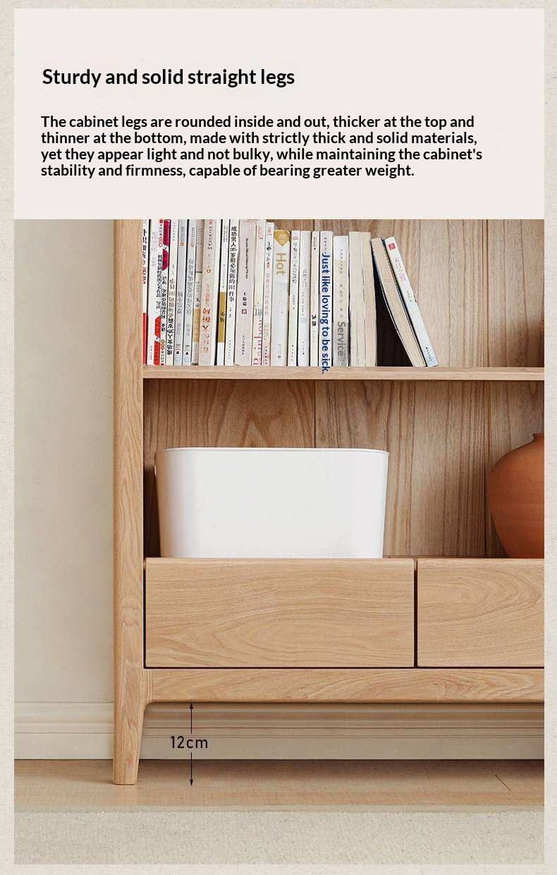 Ash Solid Wood Combination Bookcase Bookshelf