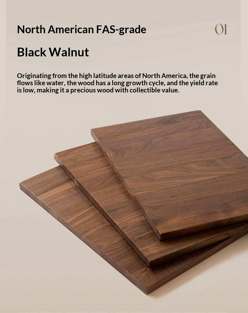 Black Walnut Solid Wood Box Bed — Italian Light Luxury, Genuine Leather Upholstered Headboard