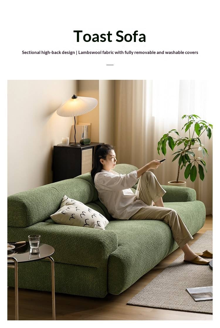 Bouclé Fabric Modern Soft Block Sofa