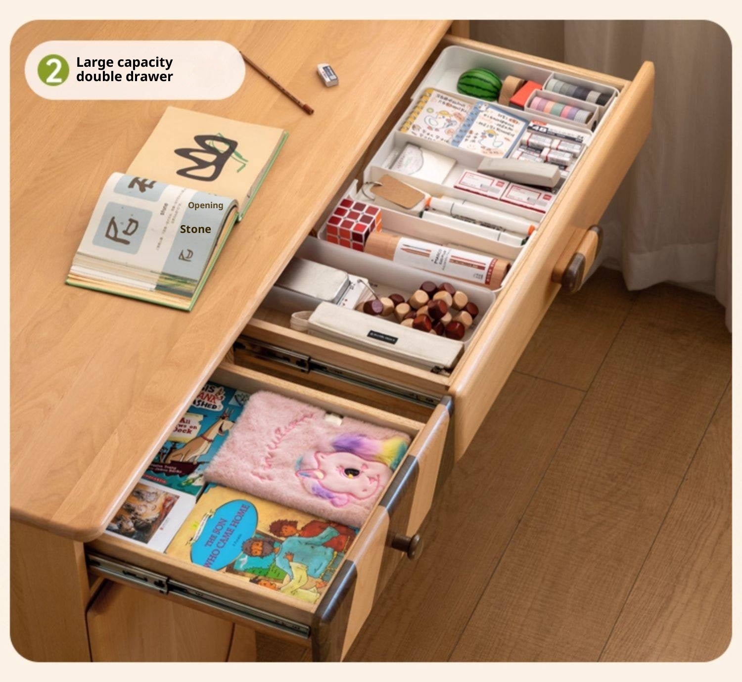 Beech Solid Wood Children s Learning Desk