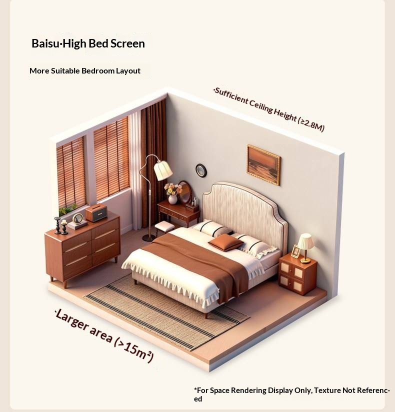 Fabric Soft Headboard Bed French Retro Style