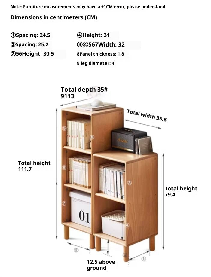 Beech Solid Wood Capacity Bookcase