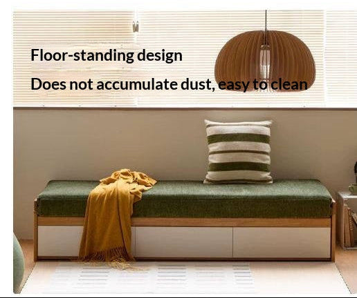 Solid RubberWood Storage Daybed with Pull-Out Drawer and Backless Design