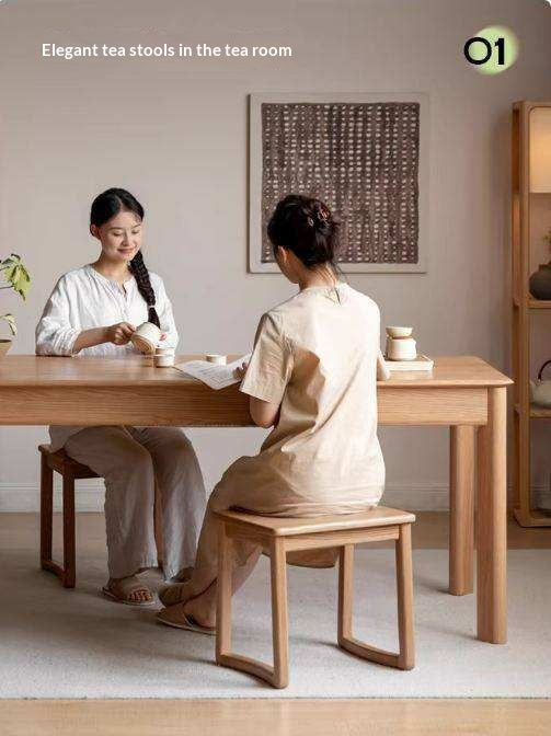 Ash, Oak Solid Wood Modern and Simple Style Tea Stool