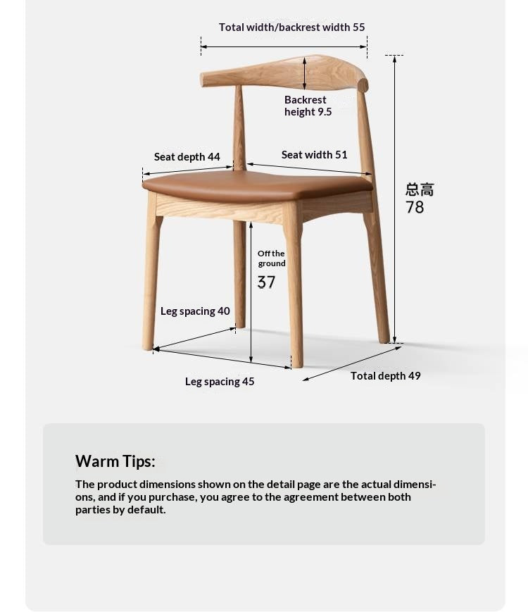 Set 4 pcs Black Walnut, Ash, Oak Solid Wood-Horn Chair