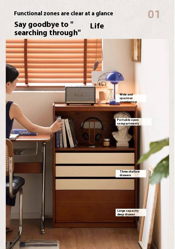 Poplar Solid Wood Antique Style Side Cabinet