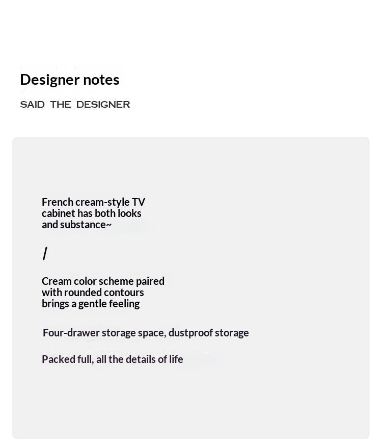 Solid RubberWood French Cream Style TV Cabinet.