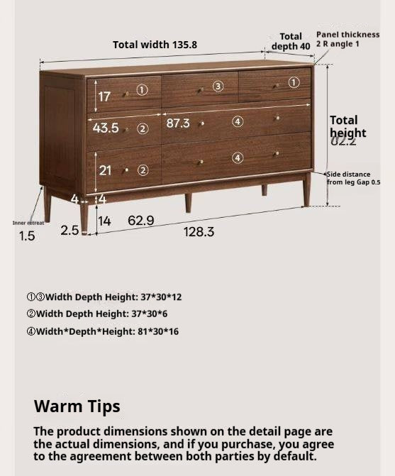 Red Zebrawood Solid Wood Modern Minimalist Chest of Drawers