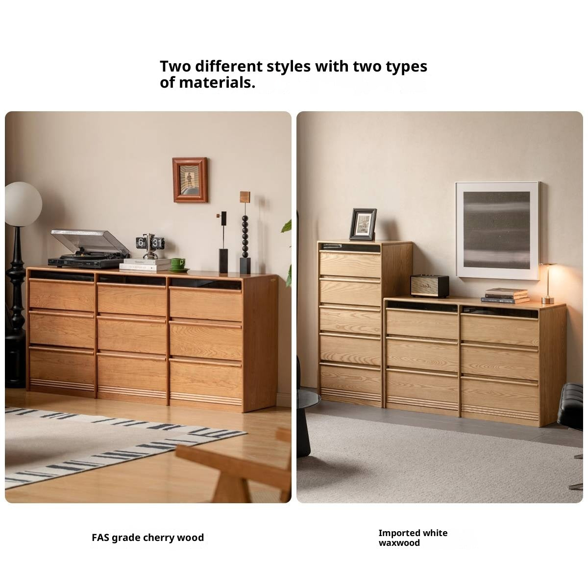 Black Walnut Solid Wood Nine-Drawer Chest