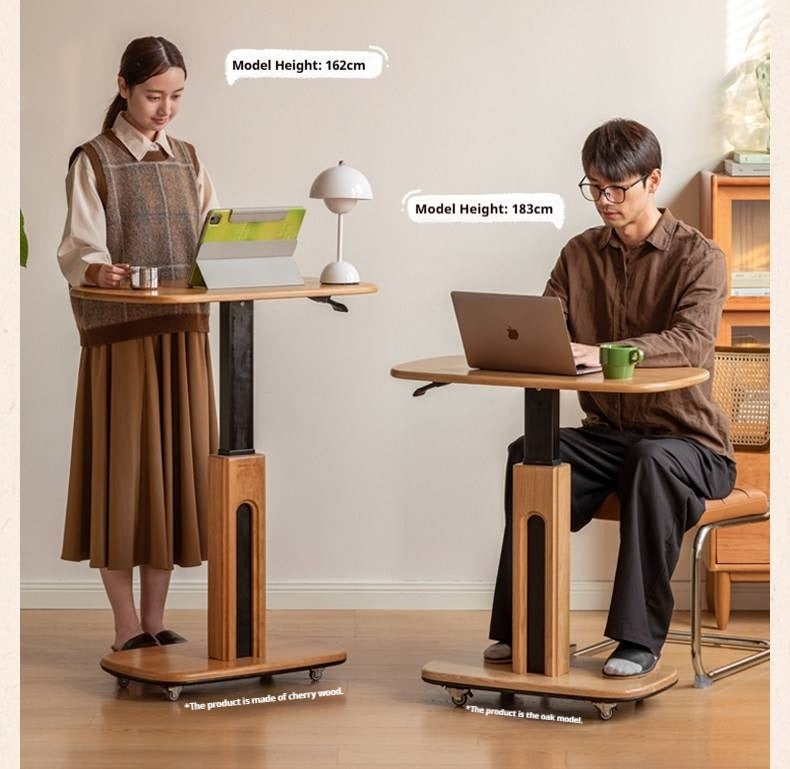 Cherry, Oak Solid Wood Lift Side Table