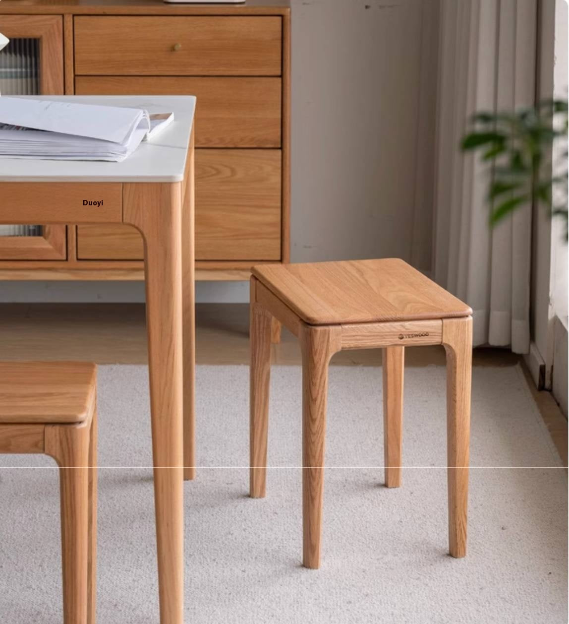 Oak, Ash Solid Wood Modern Style Stool