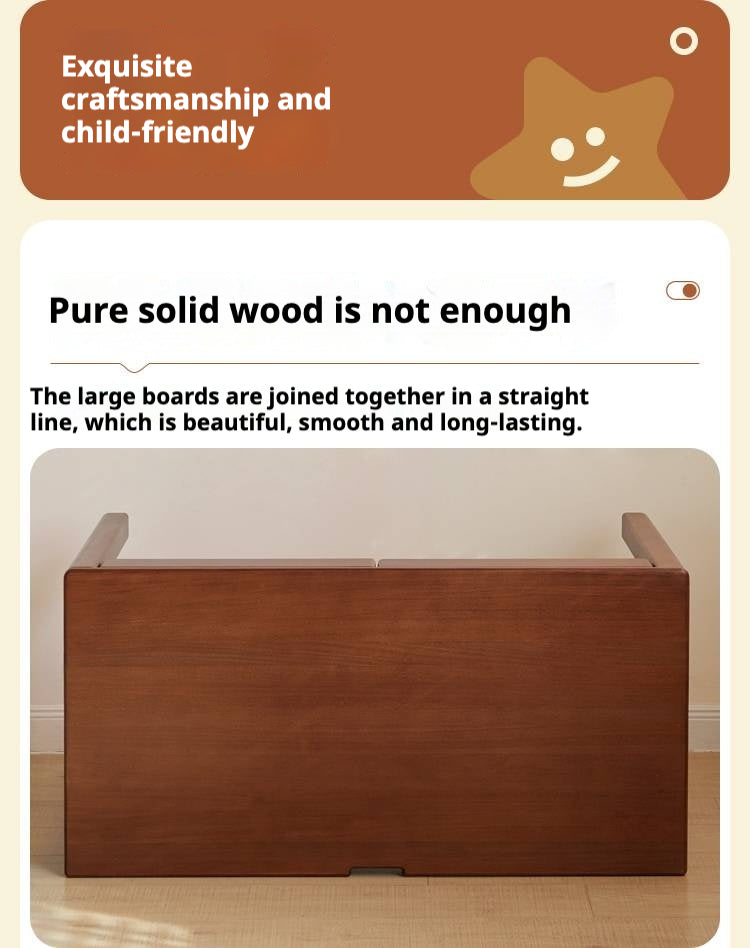 Poplar Solid Wood Children's Study Table Bookshelf Integrated.