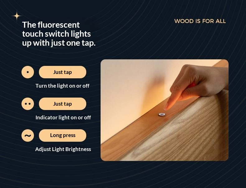 Ash, Beech Solid Wood Modern Simple Luminous Bed