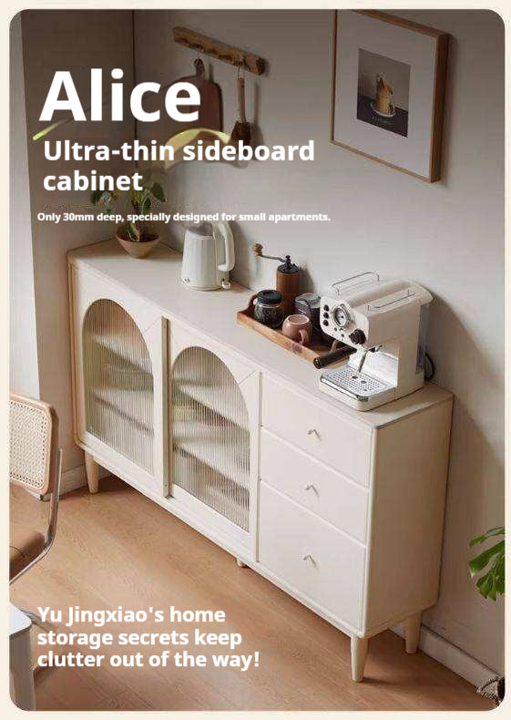 Solid RubberWood Rock Board Ultra-thin Wall Sideboard