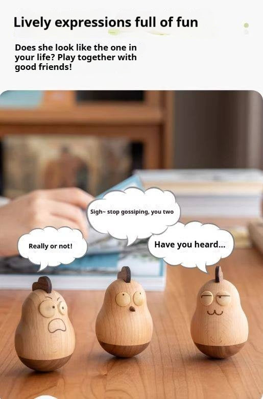 Beech, Black Walnut Solid Wood Tumbler Desk Ornament with Simple Creative Design