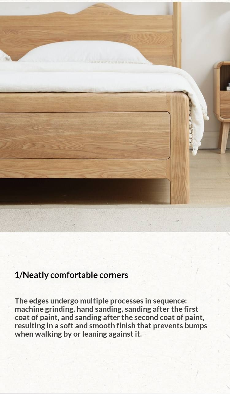 Ash Solid Wood Box Bed Modern Simple