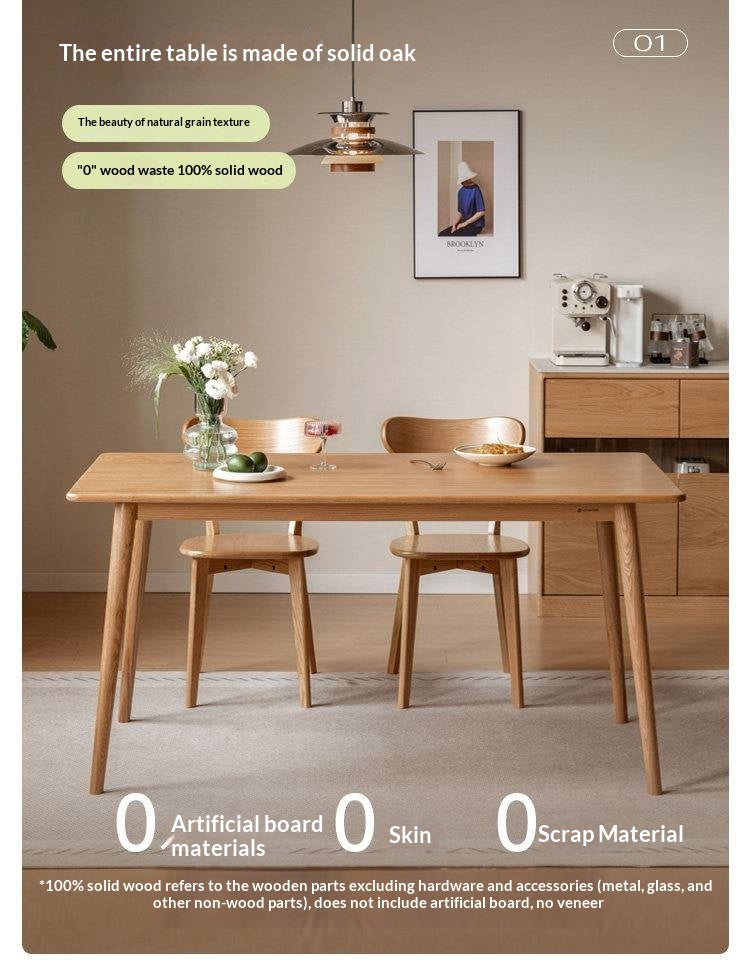 Oak Solid Wood Modern Dining Table