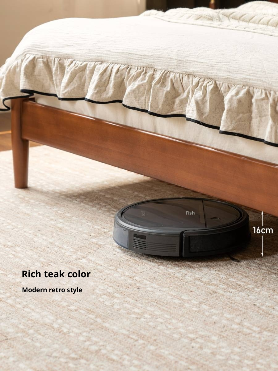 Poplar Solid Wood Bed, French Retro Style Piano Key Bed