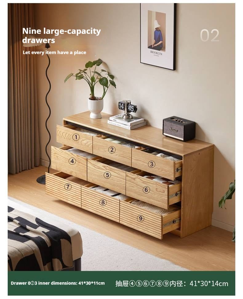 Ash Solid Wood Modern Minimalist Chest Of Drawers