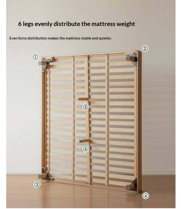 Oak Solid Wood Platform Bed, Headboard-Free Bed