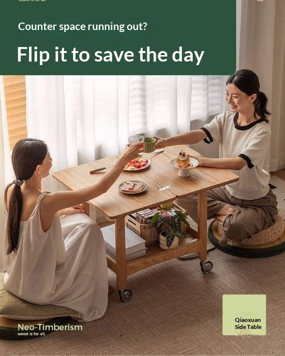 Oak Solid Wood Folding Side Table